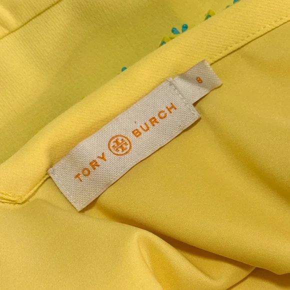 Tory Burch Yellow Dress with beaded neckline. Size 8. - Picture 4 of 6